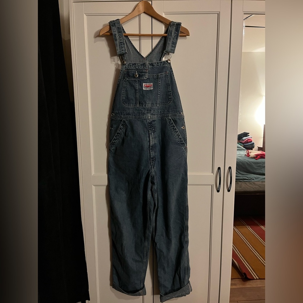 Vintage Ikeda Blue Denim Overalls – Classic Cut, Size Medium